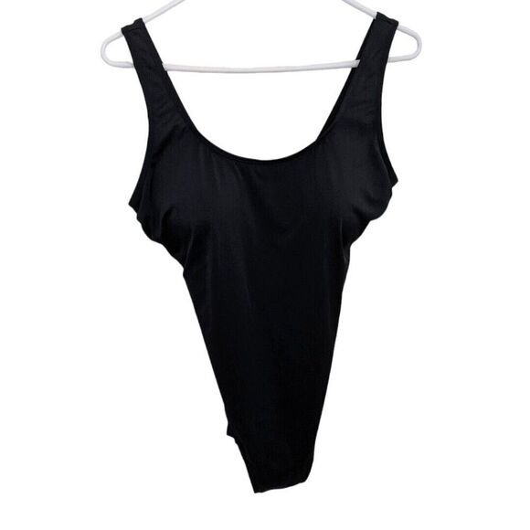 L.L. Bean Black Beansport Tanksuit One Piece Swimsuit Lined UPF 50+ Size 14 Reg - Picture 2 of 11